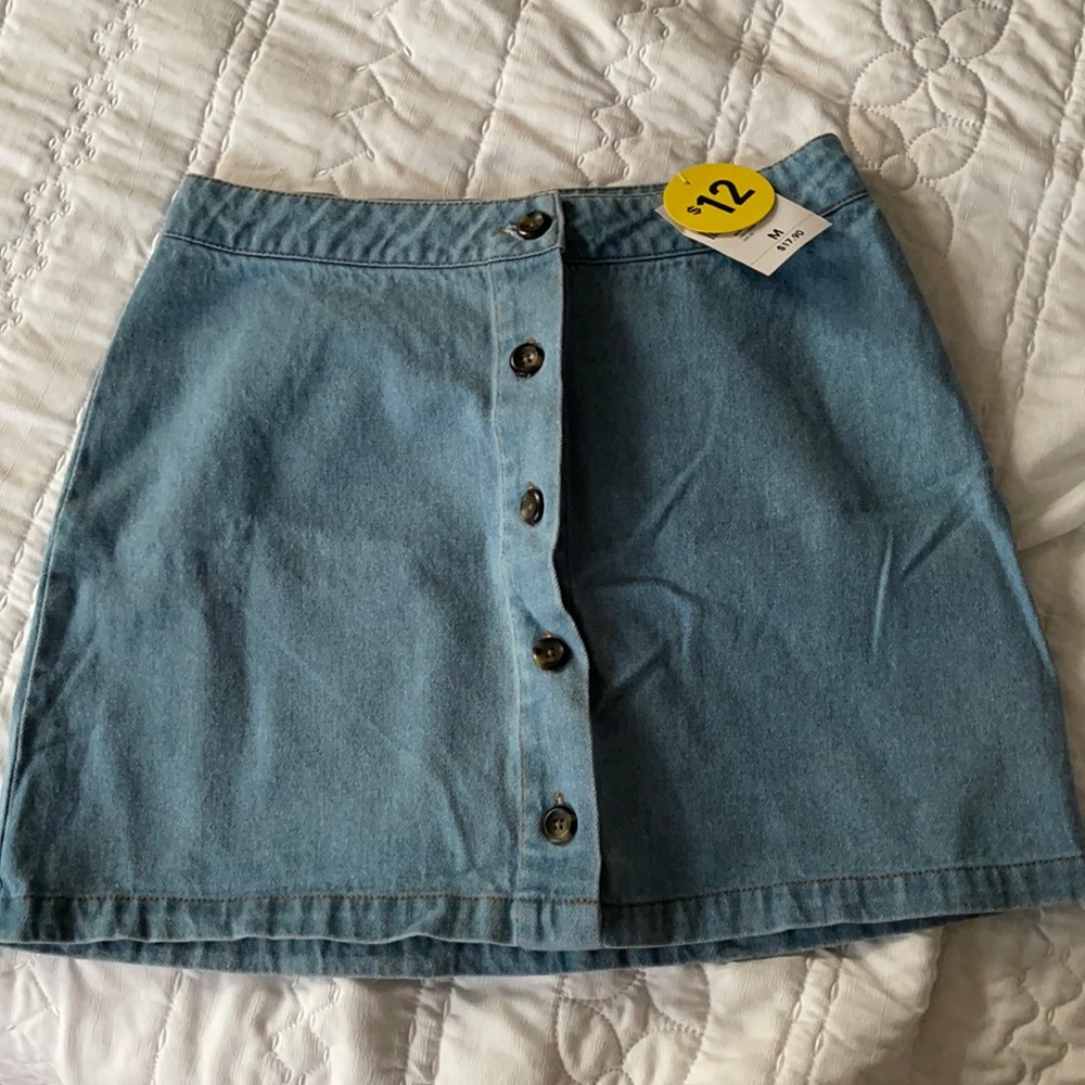 Brand new high waisted denim skirt